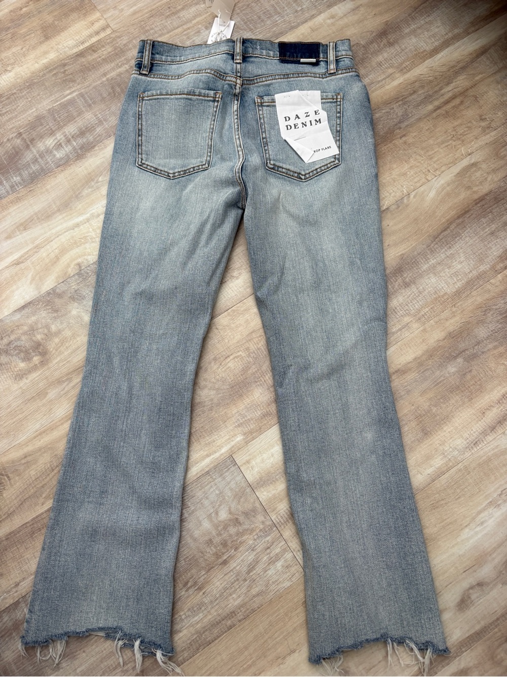Daze Women's Light Distressed Flare Jeans - Picture 6 of 7
